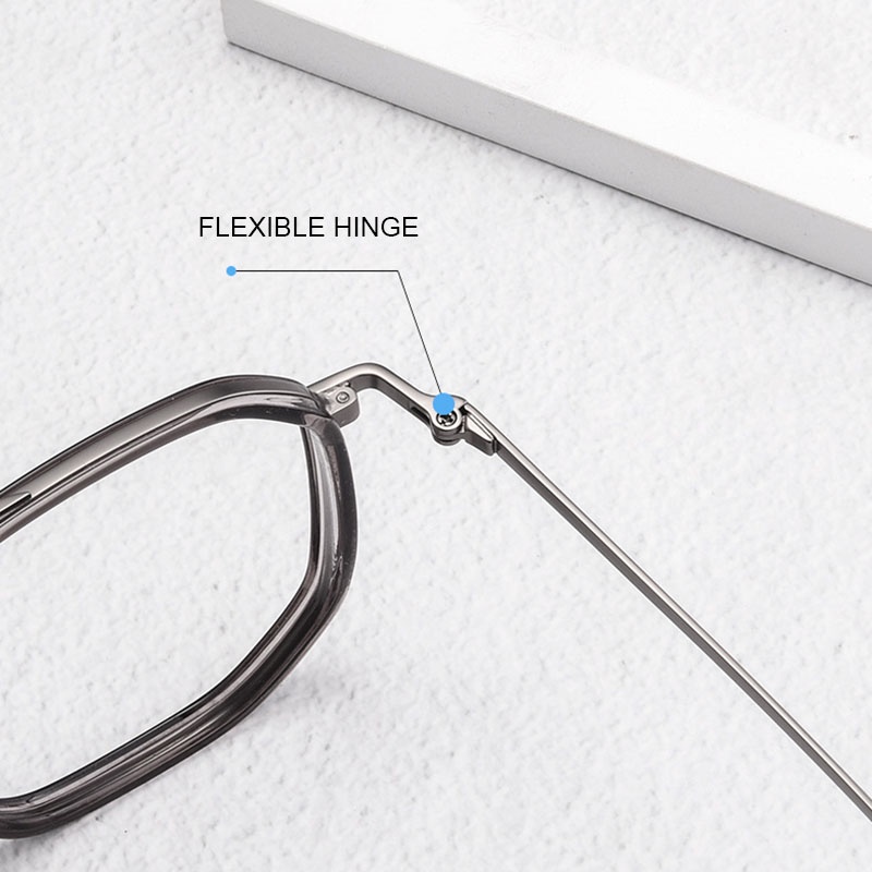 Ĕ กรอบแว่นตา ไทเทเนียม ผู้ชาย ผู้หญิง กรอบใหญ่ เบาพิเศษ ออปติคอล กรอบแว่นตา ย้อนยุค คานคู่ ออกแบบแว่นตา - รูปที่ 5