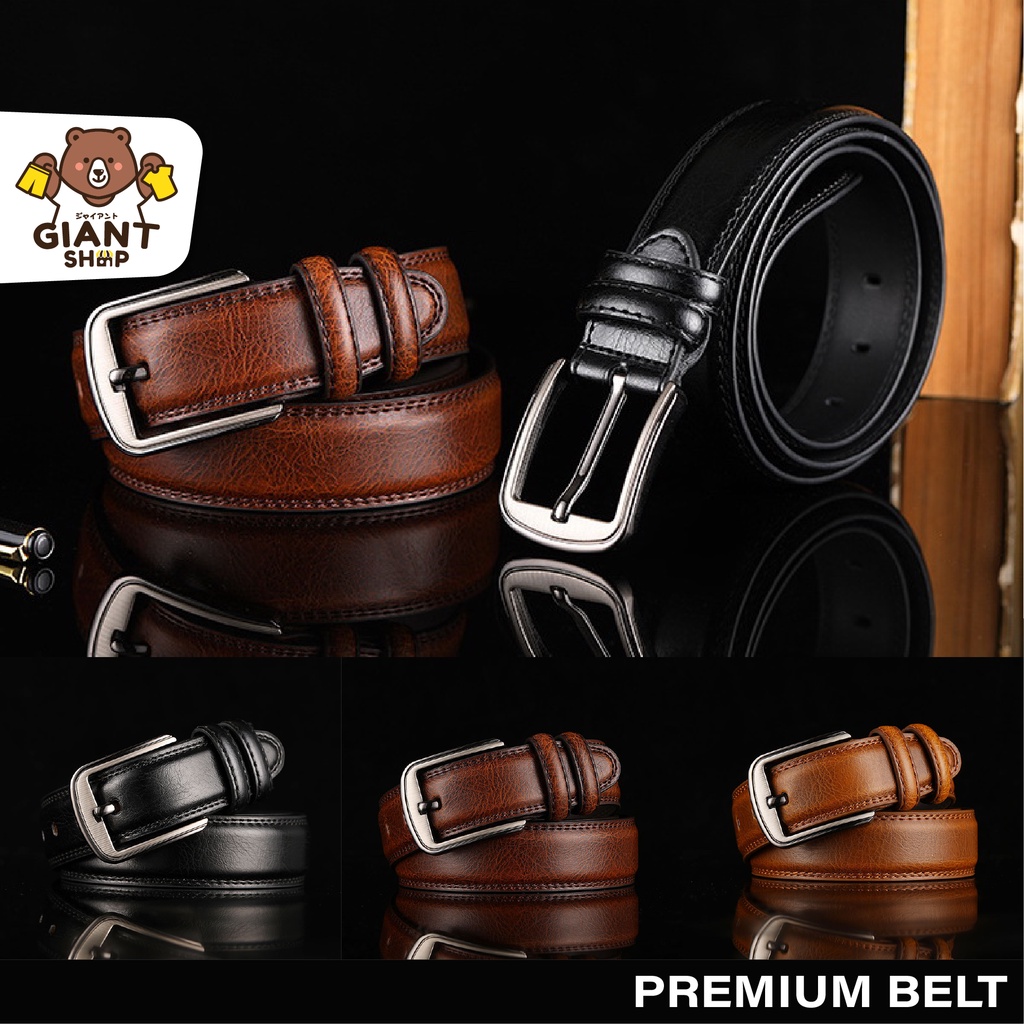 GIANTSHOP เข็มขัดผู้ชาย หนังวัว 2 สี (M-1315)