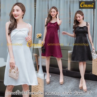 23369.co ชุดราตรีสั้น สายเดี่ยวผูกไหล่ได้เอง แต่งจีบอก ommishop