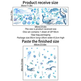 [Lszcx6l] สติกเกอร์ติดผนัง ลายปลาใต้ทะเล สําหรับห้องนอน 2 ชิ้น