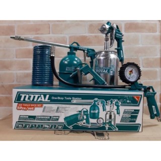 Total ชุดอุปกรณ์งานลม 5 ชิ้น รุ่น TATK051-3 ( Air Tools Set ) ( สายลม + กาพ่นโซล่า + กาพ่นสี + ปืนเป่าลม + หัวเติมลม )