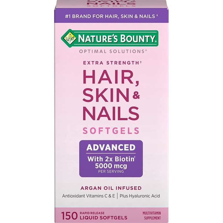 [ของแท้ 100%] NATURE'S BOUNTY HAIR SKIN & NAILS EXTRA STRENGTH 150 SOFTGELS