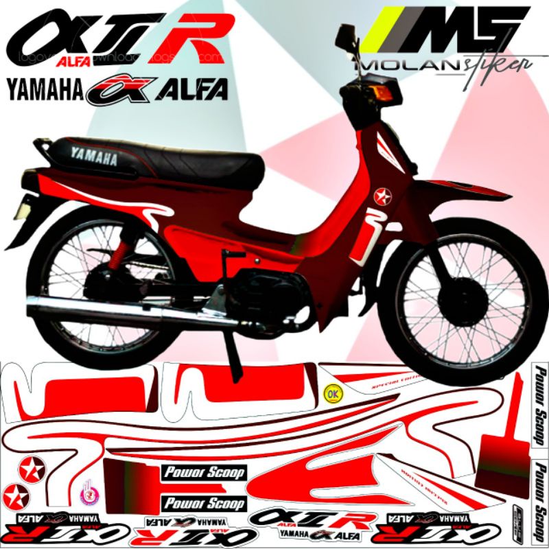 MERAH Decal สติ๊กเกอร์ Striping Variation Yamaha ALFA CALTEX / Yamaha ALFA 110 Special Edition CALTE