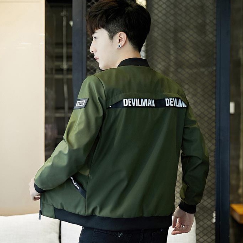 Intelscore เสื้อแจ็คเก็ตเสื้อ แจ็คเก็ตสำหรับชายสไตล์เกาหลีพิมพ์นักเรียน