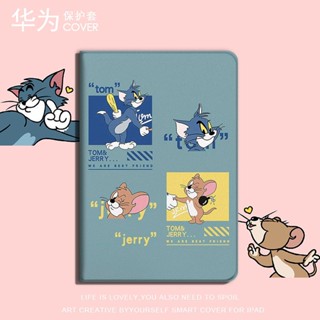 Tom and Jerry เคส mini 1/2/3/4/5/6 air 1 2 3 4 5 pro 10.2 11 gen 7 8 9 เคสไอแพด Airbag tri-fold pen slot 2021/2022 pro11