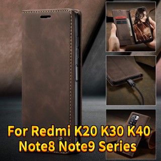 เคสโทรศัพท์มือถือหนัง ฝาพับ พร้อมช่องใส่บัตร สไตล์เรโทร สําหรับ Xiaomi Redmi K20 K30 K40 Pro K30S Note8 Note9 Pro max note9s