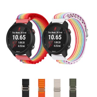 สายนาฬิกาข้อมือไนล่อน 20 มม. พร้อมหัวเข็มขัดโลหะ แบบเปลี่ยน สําหรับ Garmin forerunner 245 245M 645 645M 158 55 Vivoactive 3