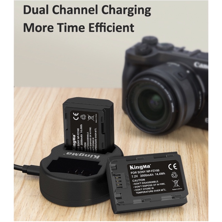 Kingma FZ100 แบตเตอรี่สำหรับกล้อง SONY ตระกูล A7III/A7IV/A9/A7RIII/A7M3/A7M4/ILCE-9 Camera battery