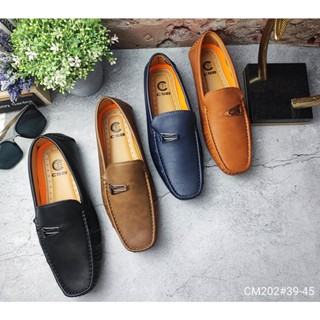 CM202รองเท้าหนังพื้นเตี้ยหน้ามีอะไหล่มี4สีไซส์39-45