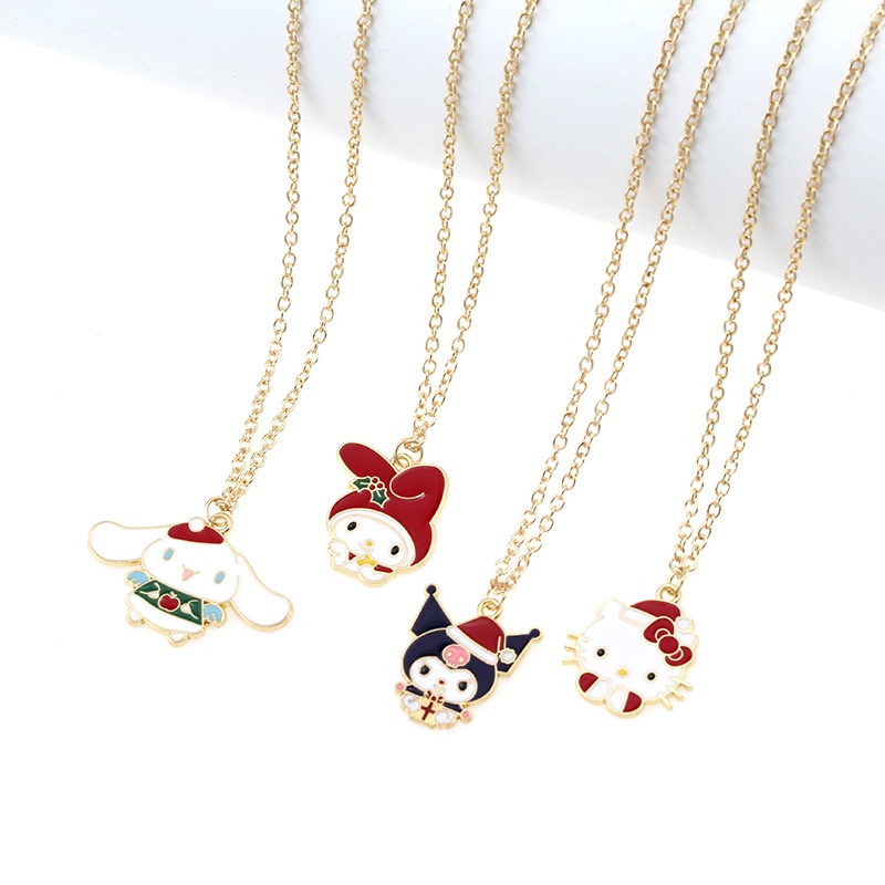 SANRIO ใหม่ สร้อยคอโลหะ จี้การ์ตูนซานริโอ้ KT Kuromi Melody น่ารัก เครื่องประดับแฟชั่น ของขวัญคริสต์มาส สําหรับผู้หญิง