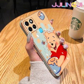 สําหรับ Infinix Smart 6 HD Smart 6 Plus เคสการ์ตูนหมีพูห์ น้ําผึ้ง หรูหรา ชุบ ซิลิโคน เคสเต็มรูปแบบ ป้องกันกล้อง กันกระแทก เคสนิ่ม