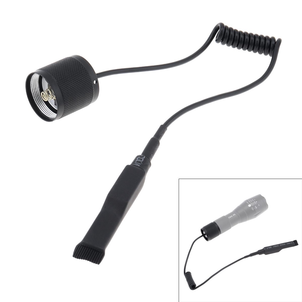 โลหะเต็มรูปแบบ 2 ปุ่มสวิตช์ความดันระยะไกล Fit สําหรับ A100 Zoomable ไฟฉาย LED ยุทธวิธีไฟฉาย