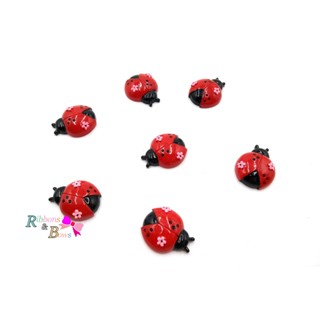 พร้อมส่ง  เรซิ่นแมลงเต่าทอง อะไหล่ทำกิ๊บและโบว์  แพค 10 ชิ้น RD065