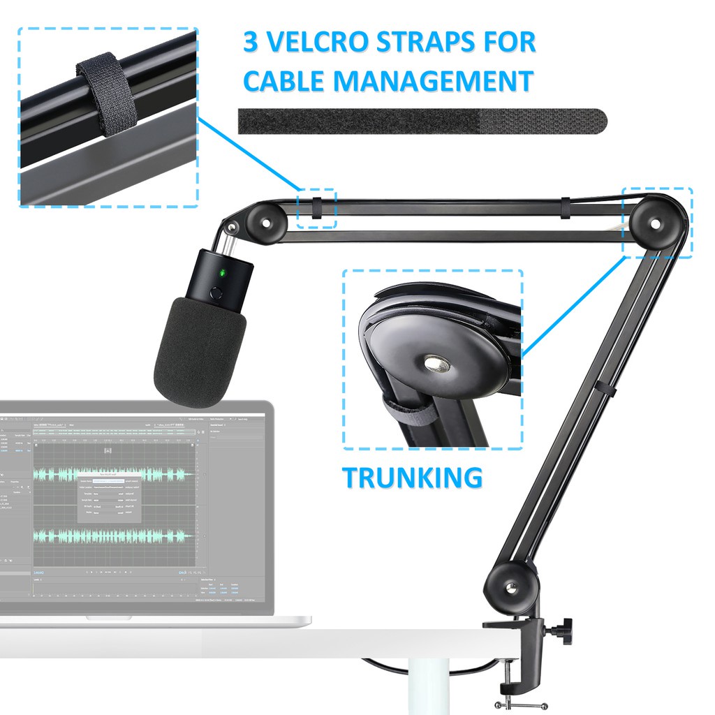 Razer Seiren X Boom Arm Mic Stand with Pop Filter - Professional Broadcast Boom Arm for Razer Seir #6