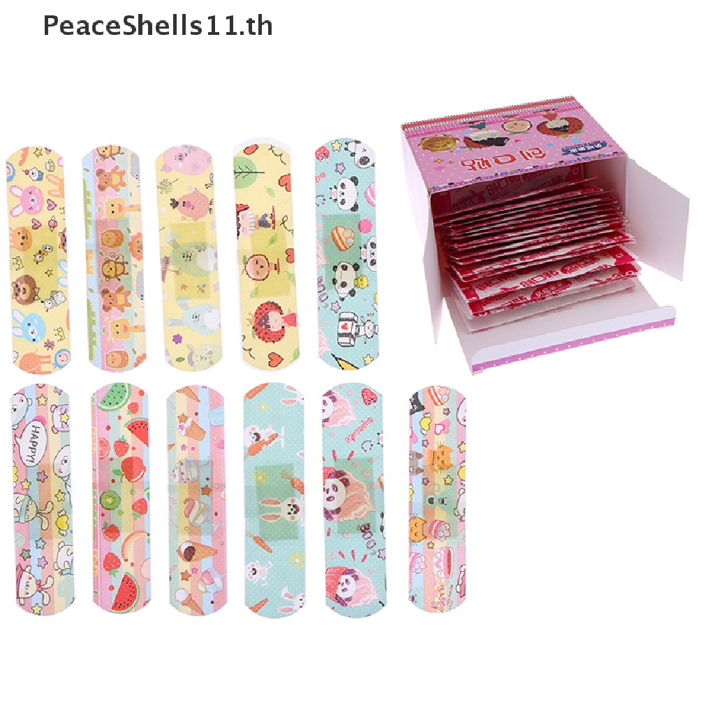 Peaceshells พลาสเตอร์กาว กันน้ํา ลายการ์ตูน ระบายอากาศ สําหรับเด็ก 120 ชิ้น