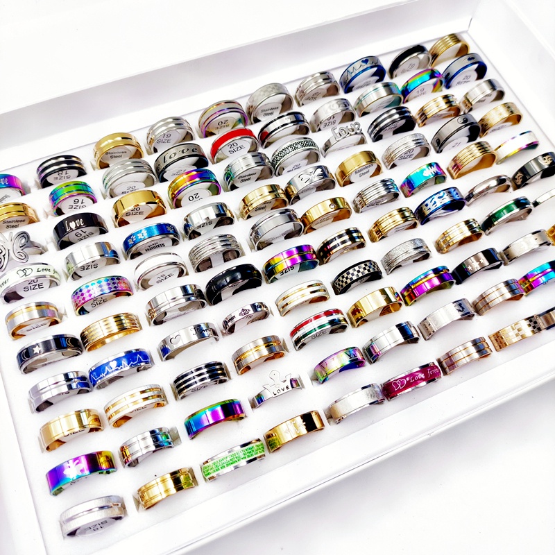 ใหม่20ชิ้นแหวนสแตนเลสสําหรับผู้ชายผู้หญิงอินเทรนด์แฟชั่นเครื่องประดับพรรค