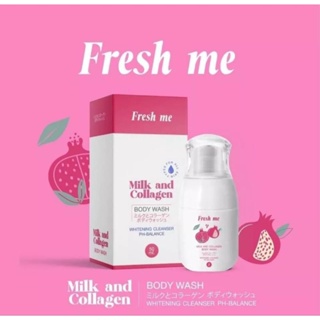 Fresh  Me  Milk  and  collagen  body  wash   น้ำยาล้างจิมิ เพรสมิมิลค์คอลลาเจน1ขวดช่วยลดกลิ่นป้องกันแบคทีเรียสูตรอ่อนโยน