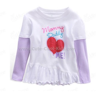 TLG-997 เสื้อแขนยาวเด็กผู้หญิง sweater ลาย Mommy Daddy Love me