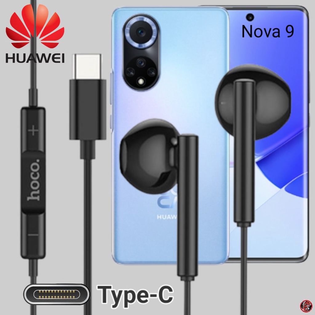 หูฟัง สมอลทอล์ค HUAWEI Type-C หัวเหว่ย nova 9 ตรงรุ่น รูปทรงเรเดียนสวมใส่สบาย เบสหนัก เสียงดี รับ-วางสาย ปรับระดับเสียง