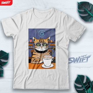 เสื้อยืด พิมพ์ลาย Catpuccino CAPPUCCINO BAJU DISTRO สําหรับคนรักกาแฟ แมว