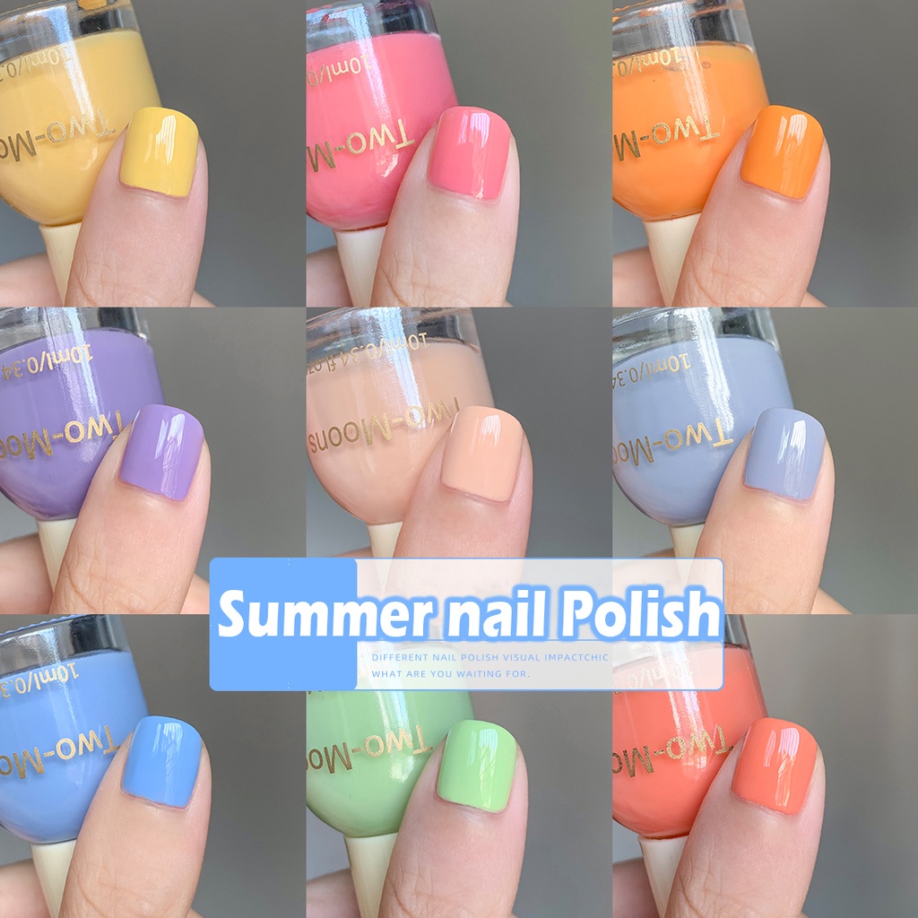 พร้อมส่ง Two moons สีทาเล็บกึ่งเจลสไตล์เกาหลี ทาเองได้ ไม่ต้องใช้เครื่องอบ สีสวยเหมือนไปทำที่ร้าน