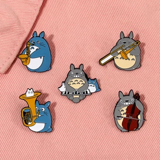 เข็มกลัดเคลือบ ลายการ์ตูนอนิเมะ Totoro น่ารัก เครื่องประดับ ของขวัญ สําหรับไวโอลิน