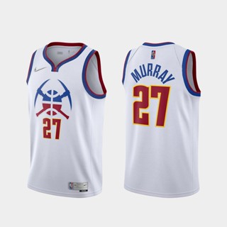 เสื้อกีฬาบาสเก็ตบอล ลายทีม NBA TR22HGR3 20-21 ของแท้ สําหรับผู้ชาย #27 เสื้อกีฬาแขนสั้น ลายทีม Jamal Murray Swingman GGnomc04HAblgi60 สไตล์เรโทร