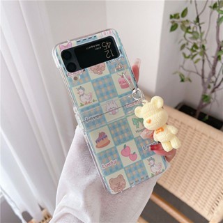 เคสโทรศัพท์มือถือ แบบฝาพับ พร้อมสายคล้อง สําหรับ Samsung Galaxy Z Flip 4 Flip 3