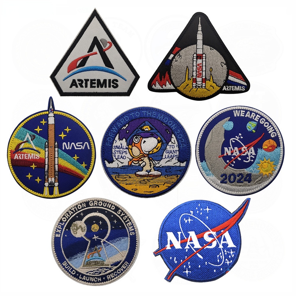 Nasa ARTEMIS แผนคืนนักบินอวกาศสู่ดวงจันทร์ในปี 2024 ยุทธวิธีเหรียญ morale 三维 เย็บปักถักร้อย Velcro Patch /Badges/armband/Emblem ตกแต่งสําหรับแจ็คเก็ตกางเกงยีนส์กระเป๋าเป้สะพายหลังหมวก