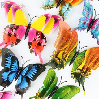 #ROYALLADY#Wall Sticker New Style Colorful 3D Butterfly For Wedding Holiday Party	s