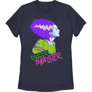 Womens Party Monster Bride Of Frankenstein Shirt เสื้อคู่ เสื้อยืดสีขาวผู้หญิง เสื้อยืดสีพื้น