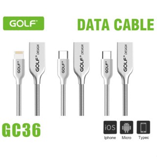 GOLF GC-36 สายชาร์จUSB สายหุ้มด้วยขดลวดสปริง ป้องกันสายหักหรือบิดงอ ความยาว 1 เมตร 2.4A