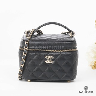 Chanel vanity small top handle black caviar GHW ALZNJ869