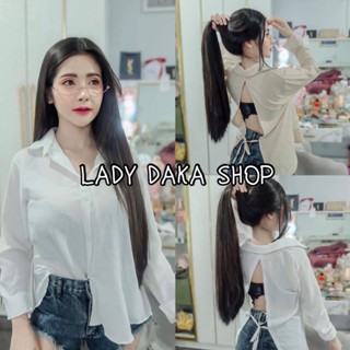 🧡LADY DAKA SHOP🧡 เสื้อเชิ้ตแขนยาว เสื้อเชิ้ตผูกหลัง เซกซี่มาก กำลังฮิตสุดๆ