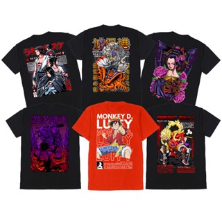 เสื้อยืด พิมพ์ลายการ์ตูนอนิเมะ Luffy Monkey One Piece Nico Robin Uchiha Cyberpunk Clan Minato Namikaze Manga สไตล์ญี่ปุ่น