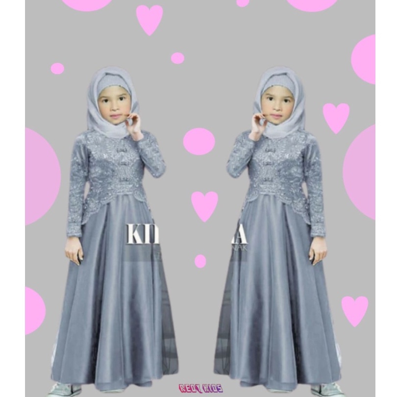 ผ้าเด็กผู้หญิง Gamis, เสื้อผ้าศึกษาอิสลามเด็ก, Kaella Kids Gamis, ชุดเคบายายาว, ขนาดตั้งแต่ 4 ถึง 12