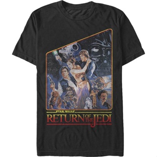 Vintage Return of the Jedi Poster Star Wars T-Shirt เสื้อยืดคอกลม เสื้อยืด เสื้อยืด cotton