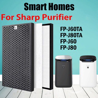 Fz-j80hfe ไส้กรอง Hepa และไส้กรองคาร์บอน สําหรับเครื่องฟอกอากาศ Sharp FP-J60TA FP-J80TA FP-J60 FP-J80