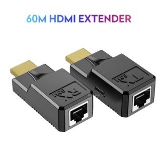 ใหม่ สายเคเบิลขยายสัญญาณอีเธอร์เน็ต HDMI Cat6 1080P HDMI เป็น RJ45 60 ม. สําหรับ PC HDTV DVD