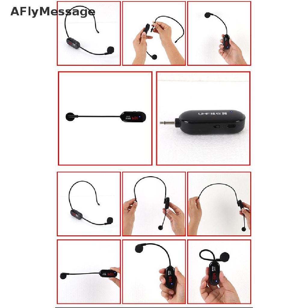 Afl ชุดหูฟังไมโครโฟนไร้สาย UHF 2 In 1 สําหรับเครื่องขยายเสียง TH #8