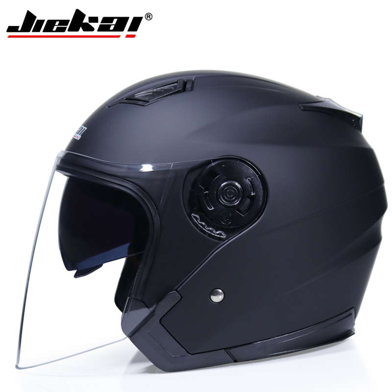 Jiekai Motorcycle Helmets Electric Bicycle Helmet Open Face Dual Lens Visors Men Women Summer