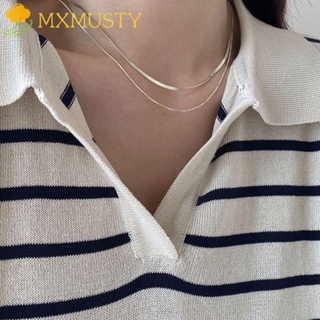 Mxmusty สร้อยคอโซ่สั้นสไตล์เกาหลีหรูหราหลากสีสําหรับผู้หญิง