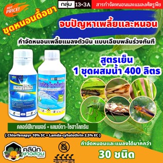 🥬 ชุดหนอนดื้อยา คลอร์ฟีน่า+แลมป์ดา ไก่เกษตร (คลอร์ฟีนาเพอร์+แลมป์ดา-ไซฮาโลทริน) จบปัญหาเพลี้ยและหนอน