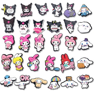 จี้การ์ตูนอนิเมะ My Melody Sanrio Jibits Kuromi Jibitz Croc Pins เครื่องประดับ สําหรับตกแต่งรองเท้าผู้หญิง