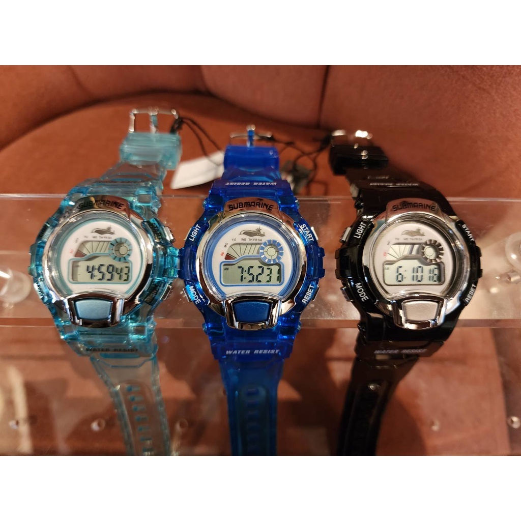 นาฬิกาข้อมือผู้ชาย US SUBMARINE แท้ ทรงสปอร์ตนาฬิกาข้อมือระบบDIGITAL สายซิลิโคน แสดงวันที่/จับเวลา ก