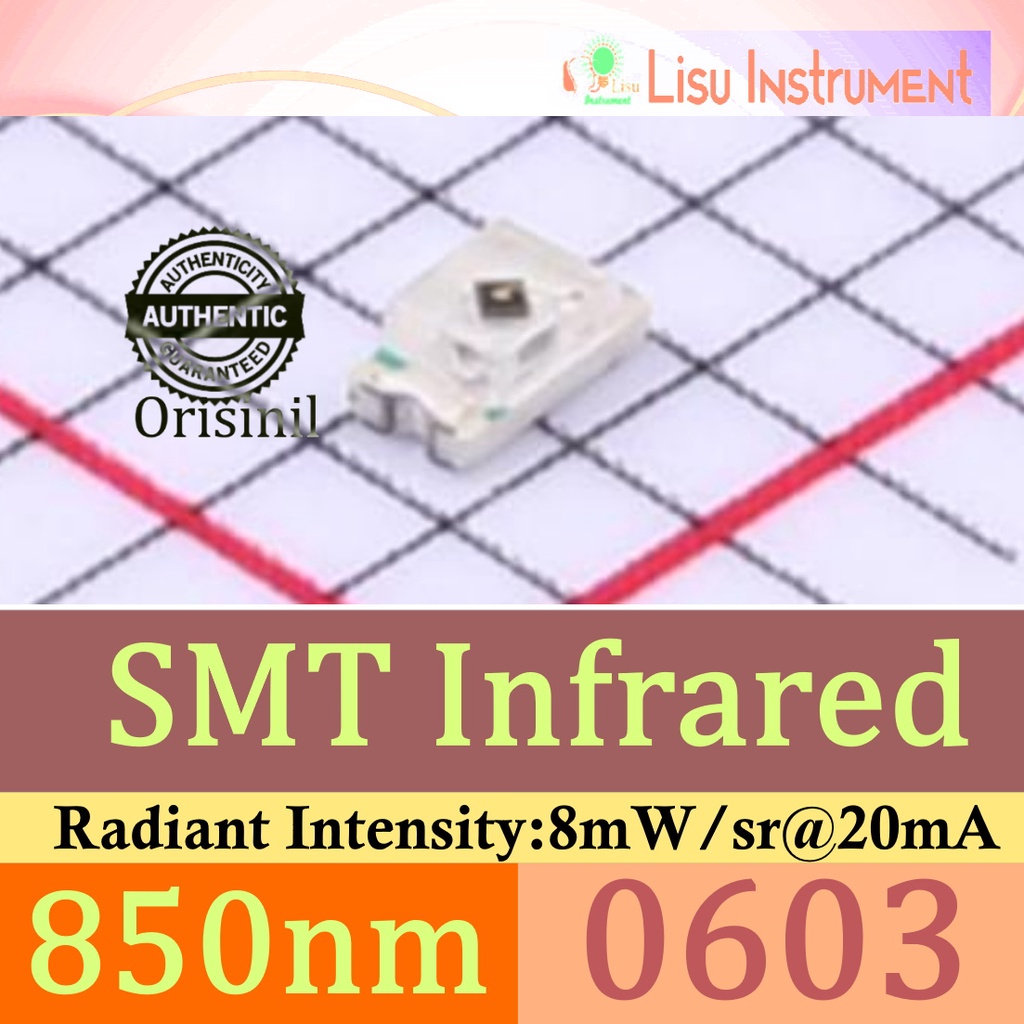 850nm อินฟราเรด 0603 1608 ( มม.) IR LED 1.45V 65mA SMD SMT