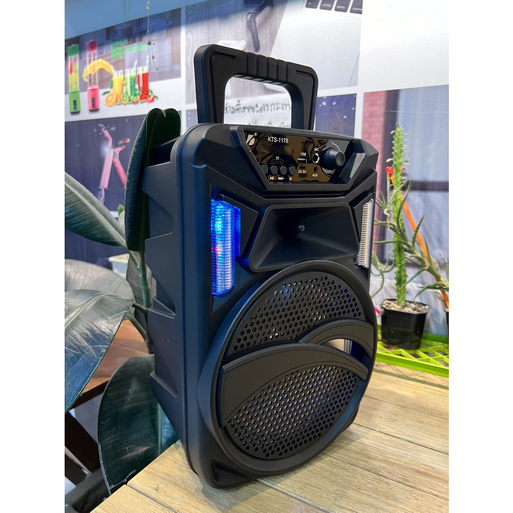 ลำโพงบลูทูธ ดอกใหญ่8นิ้ว KTS-1178 แถมไมค์สาย+รีโมท ลำโพงคาราโอเกะ ลำโพง ไร้สาย ไฟดิสโก้ มีหูหิ้ว แบตในตัว สินค้าพร้อมส่ง - รูปที่ 7