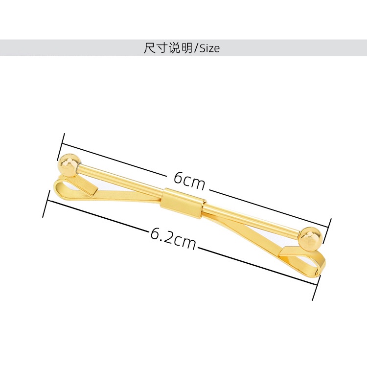 Neckline Clip Tie Stick Neckline Pin Copper Silver Gold Collar Pin Collar Pin คลิปผู้ชาย - รูปที่ 5