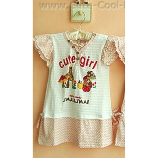 TSG-714 เสื้อยืดเด็กผู้หญิง Cute Gril สีขาว Size-95 (2-3Y)