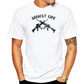 เสื้อยืดผ้าฝ้ายพิมพ์ลายขายดี ใหม่ เสื้อยืด ลาย Assault Life M4 M16 Molon Labe Ar 15 Morale แฟชั่นฤดูร้อน 2022